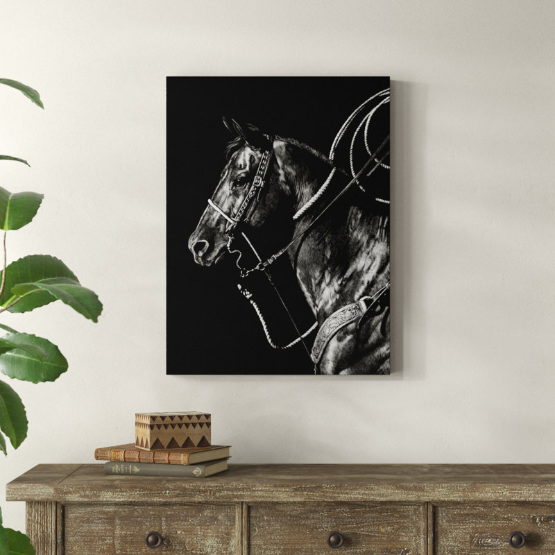 «Scratchboard Rodeo V» par Julie T. Chapman - reproduction d'art graphique sur toile, H 32 po x l 24 po x P 2 po