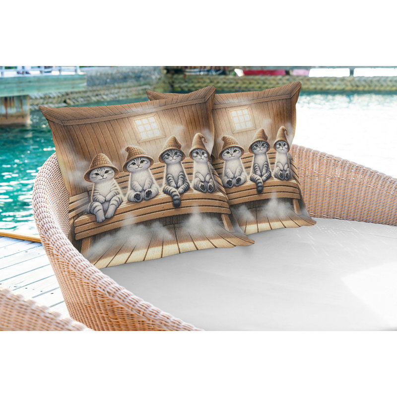 Fabric Reversible Throw Pillow, 16"H x 16"W, Square