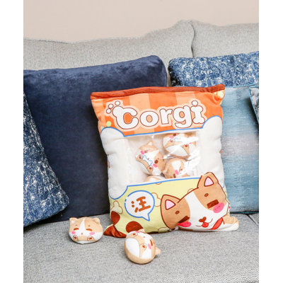 8 Piece Corgi Snacks Accent Pillow Set
