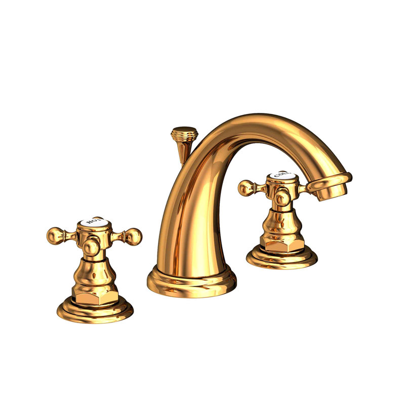 Alveston Widespread Bathroom Faucet with Drain Assembly, Polished Gold