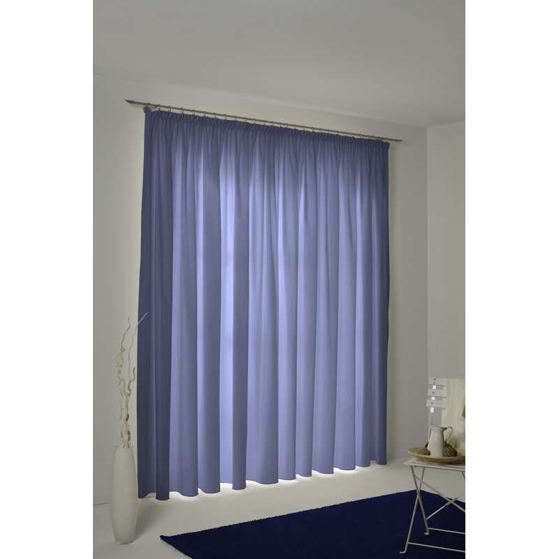 Uni Collection 100% Cotton Room Darkening Curtain Single Panel, 142cm wide x 295cm high, Royal blue