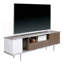 Base de console de télévision moderne et moderne avec plateau ouvert et glissières à roulement à billes fixées sur le dessus