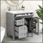 Meuble-lavabo sur pied simple avec plateau en céramique 30 po Srivanth