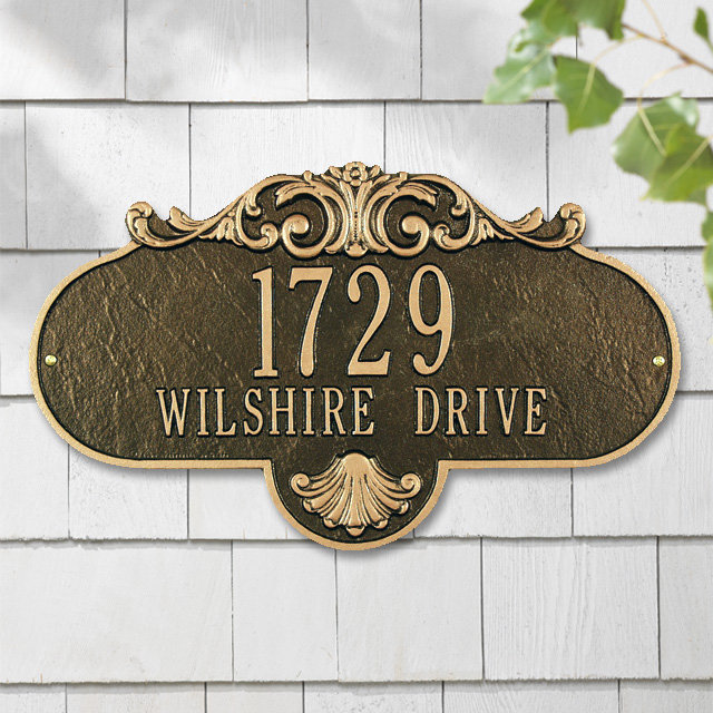 Rochelle 2-Line Wall Address Plaque, Antique Copper, Yes