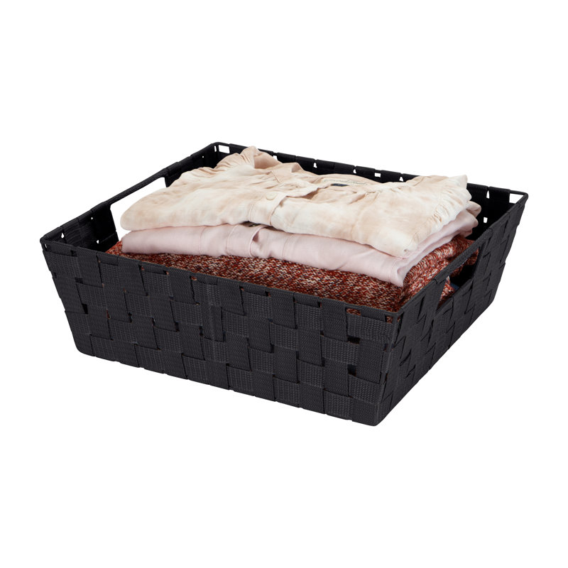 Panier en tissu, Noir, H 5 po x l 15 po x P 13 po, 1