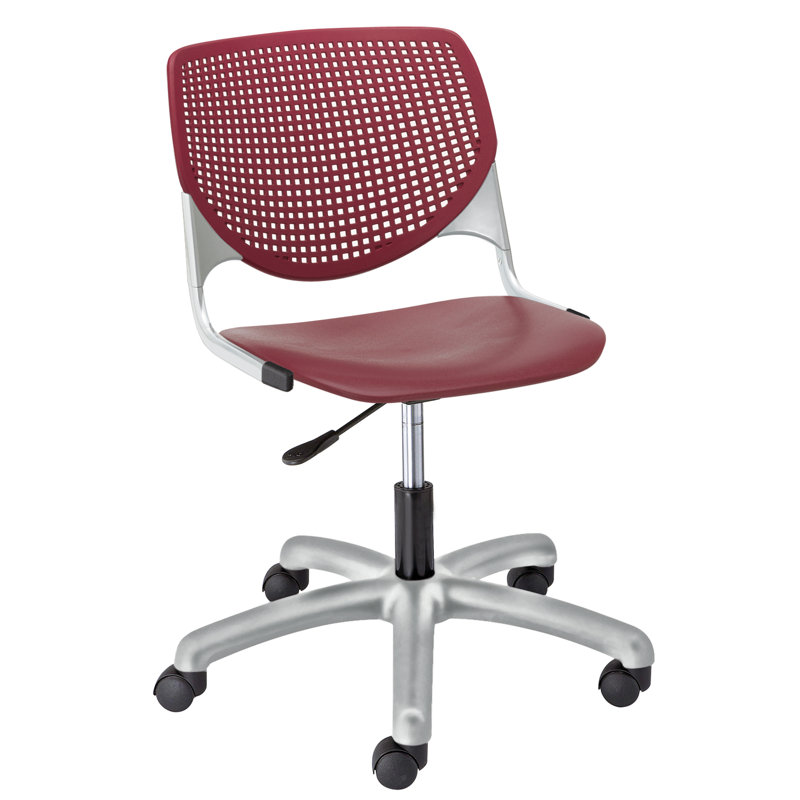 Kool Task Chair, Burgundy, White