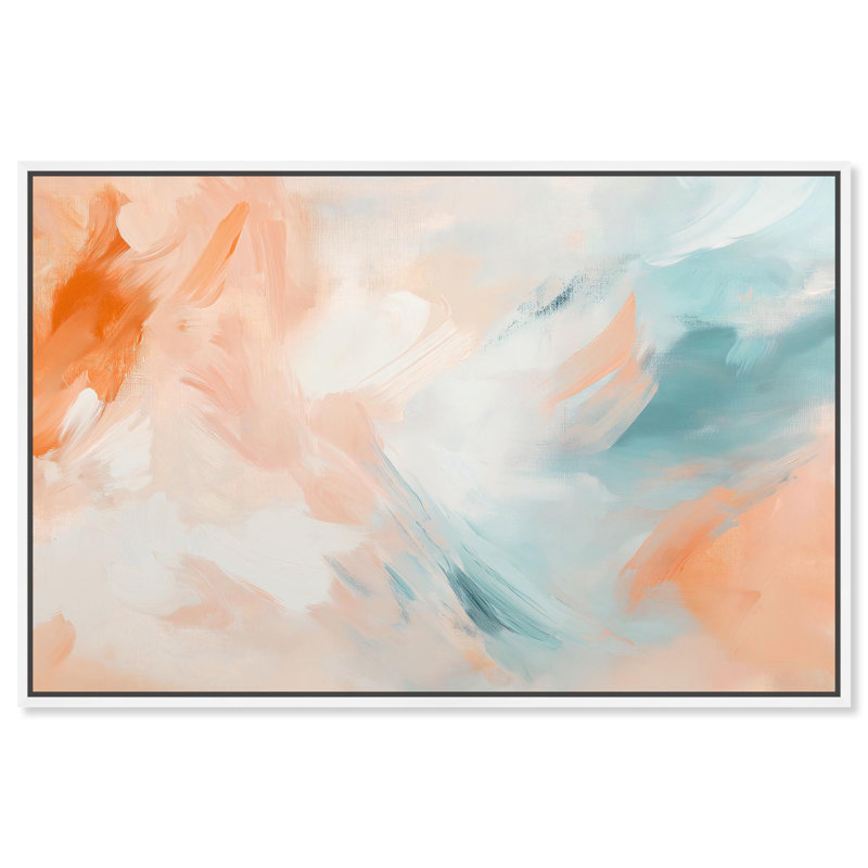 «Sunrise Palette II», art numérique sur toile par Art Remedy, H 11 po x l 16 po, Cadre flottant blanc