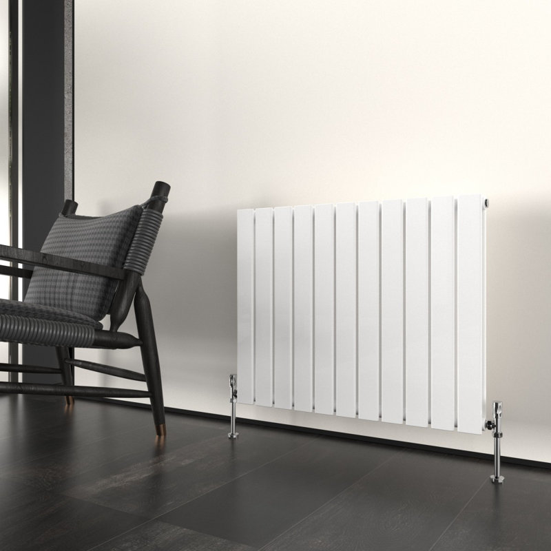 Flat Panel Central Heating Designer Radiator, 180cm H x 40.8cm W x 5.8cm D, White