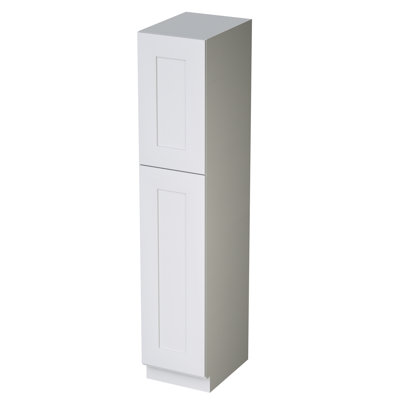 18 In. W X 24 In. D X 84 In. H Plywood Ready To Assemble Floor Base Kitchen Cabinet In White With Doors And Shelves