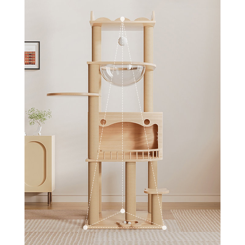 Arbre à chat en bois massif Minimalist