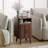 Fluted Nightstand Set, Mid Century Modern End Table 2 PCS With Open Shelf and Cabinet, Curved Round Edge Wooden Bedside Table With Slide Doors, Walnut
