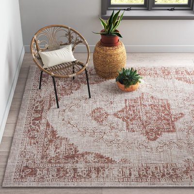 Tapis intérieur/extérieur orange brûlée Summey