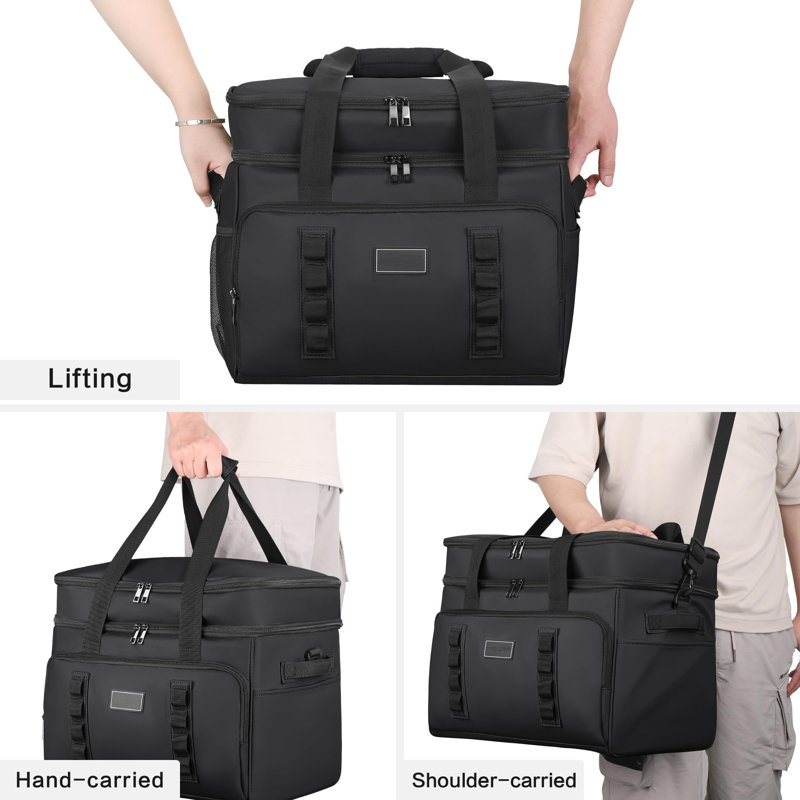 Ebern Designs 42L Picnic Tote Bag Cooler, Black