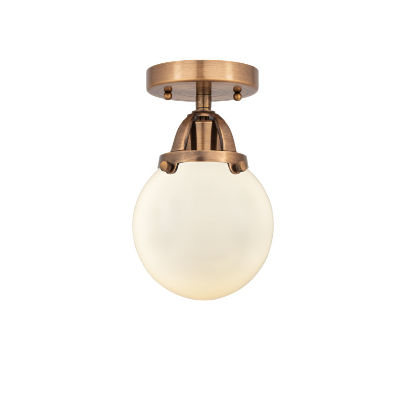 Plafonnier semi-encastré en verre, Cuivre antique, Ampoule non incluse, Oui