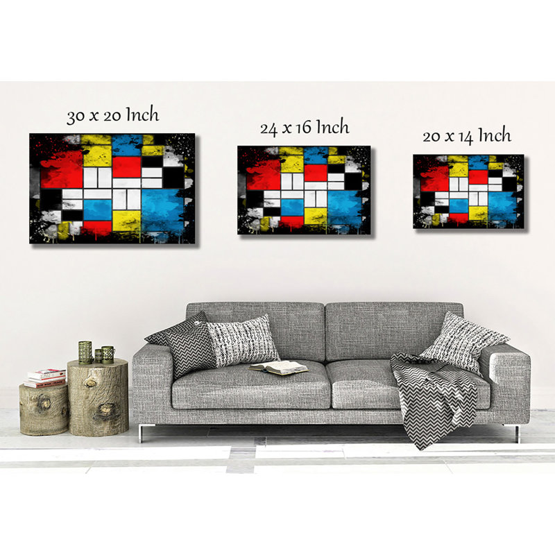 Piet Mondrian - Wrapped Canvas Print, 50cm H x 76cm W