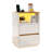 15.7" High Gloss White & Oak Nightstand, P2 15MM Particleboard, 2 Drawers, RGB Strip, US Outlet (2USB+2AC)