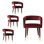 Chaises de salle à manger rembourrées en velours, fauteuils à dossier demi-tonneau moderne avec pieds en métal recouverts de tissu et embouts dorés