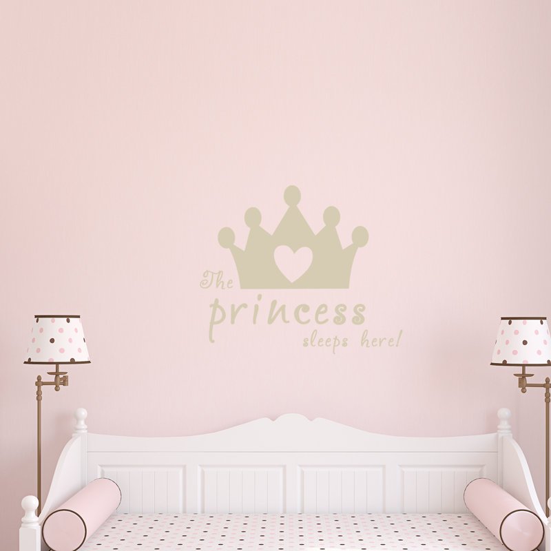 Adhésif décoratif La princesse dort ici, Beige clair