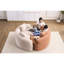Canapé modulaire en chenille incurvé Ly - 042 S, beige, double profondeur 21,3 po et 26,8 po, sans assemblage, compact pour les petits espaces, capacité de 400 lb, L 66,9 po, avec coussins décoratifs, mousse à haute résilience, assise souple moyenne,-1508572816