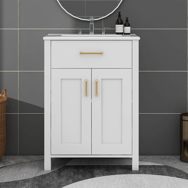 Ensemble de meuble-lavabo avec lavabo en céramique