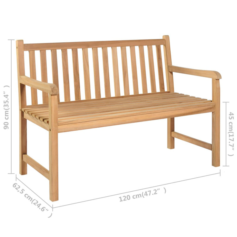 Banc de jardin en teck Jolette, Crème