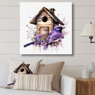 «Purple Lavender Birdhouse I», reproduction sur toile