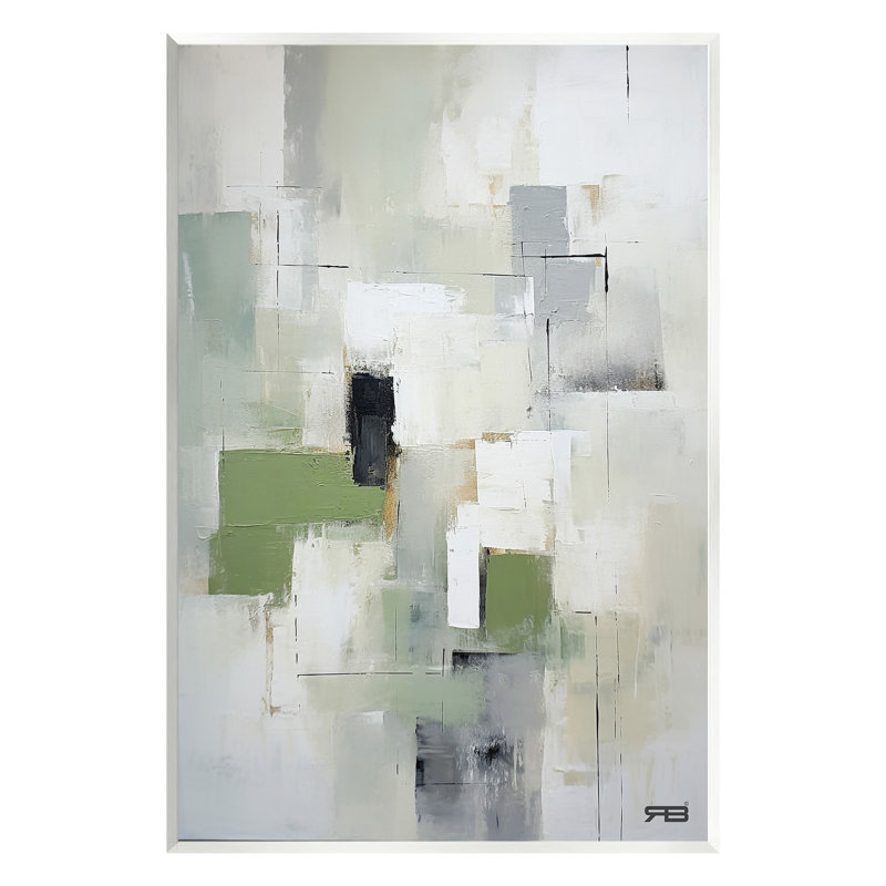 Art mural subtil gris par RB, H 15 po x l 10 po