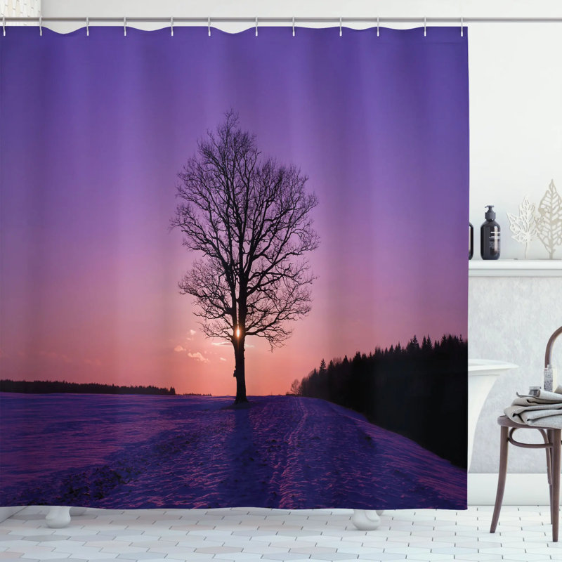 Shower Curtain with Hooks Included, 70" H x 69" W