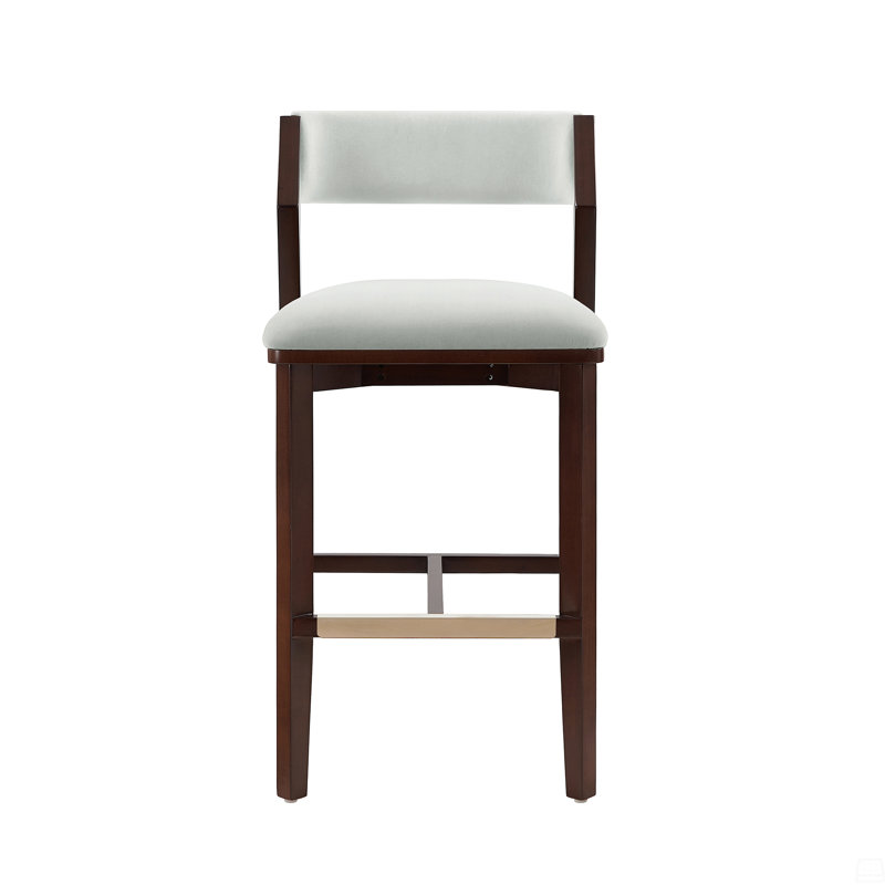 Tabouret de bar en bois, Velours blanc
