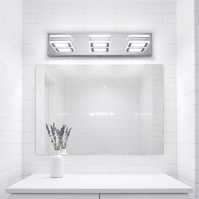 Applique murale moderne de salle de bain à 3 lumières DEL en chrome poli de 20 pouces, à placer au-dessus d'un miroir