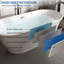 Baignoire profonde autoportante en acrylique avec drain chromé, baignoire ergonomique pour la salle de bain-123168379