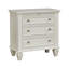 Table de chevet 3 en blanc crème avec plateau coulissant - Optimisez le rangement pratique de la chambre à coucher
