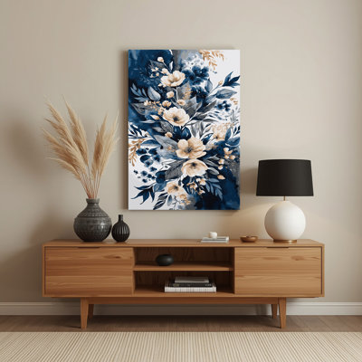 Watercolor Floral 75 Beige Metal Wall Art