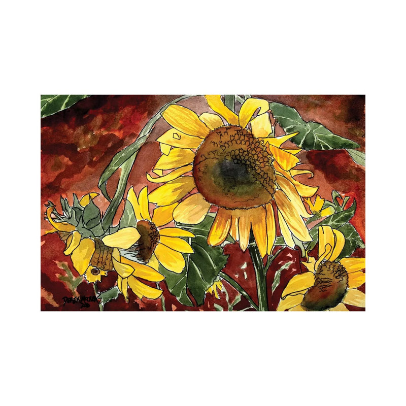 Sunflowers 1 Piece Wrapped Canvas Wall Art, 20.32 cm H x 30.48 cm W