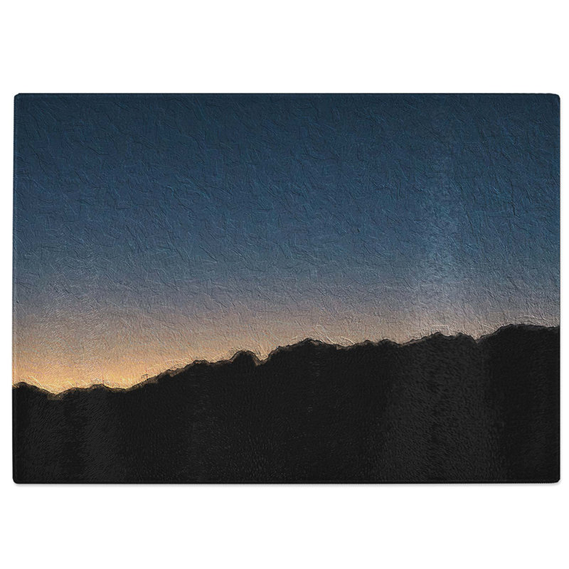 Tempered Glass Sun Hiding Behind the Mountain Chopping Board, 39 cm W x 28.5 cm L