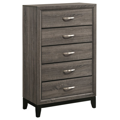 Commode de chambre 5 tiroirs Watson Chêne gris