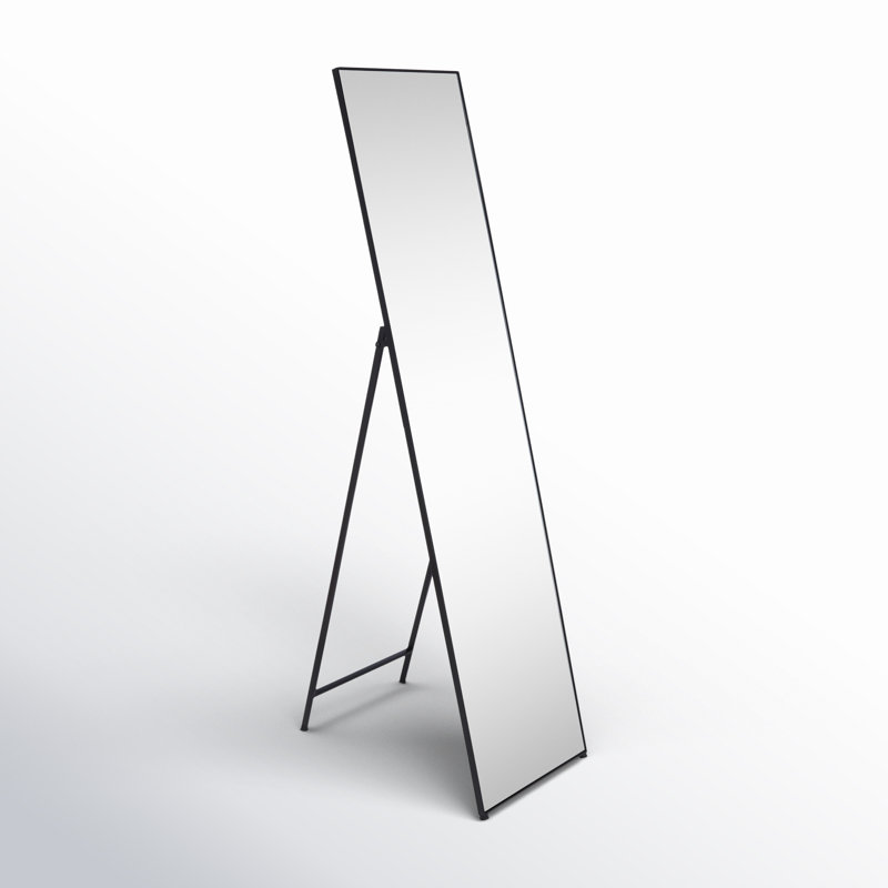 Miroir de plancher plat en métal Collier, Noir