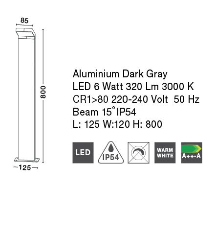 Dark Grey Integrated LED Aluminum Pathway Light
