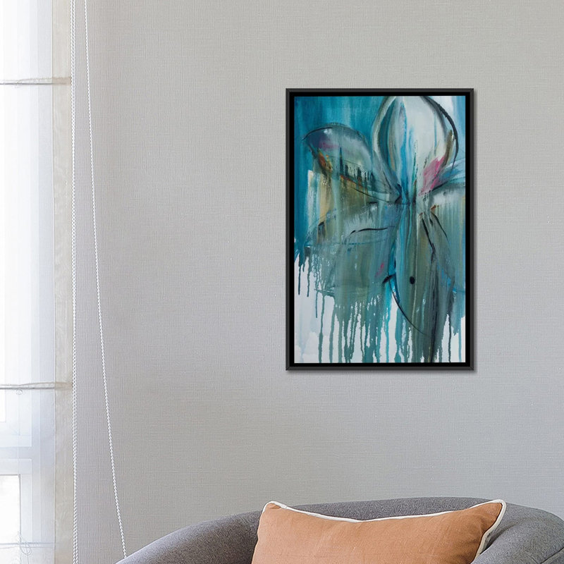 «Spring Rain I», reproduction d'art sur toile tendue, H 26 po x l 18 po x P 1,5 po, Toile avec cadre noir, Pas de tapis