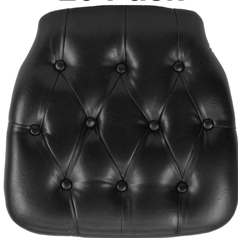 Coussin de chaise Chiavari en vinyle capitonné dur, Noir