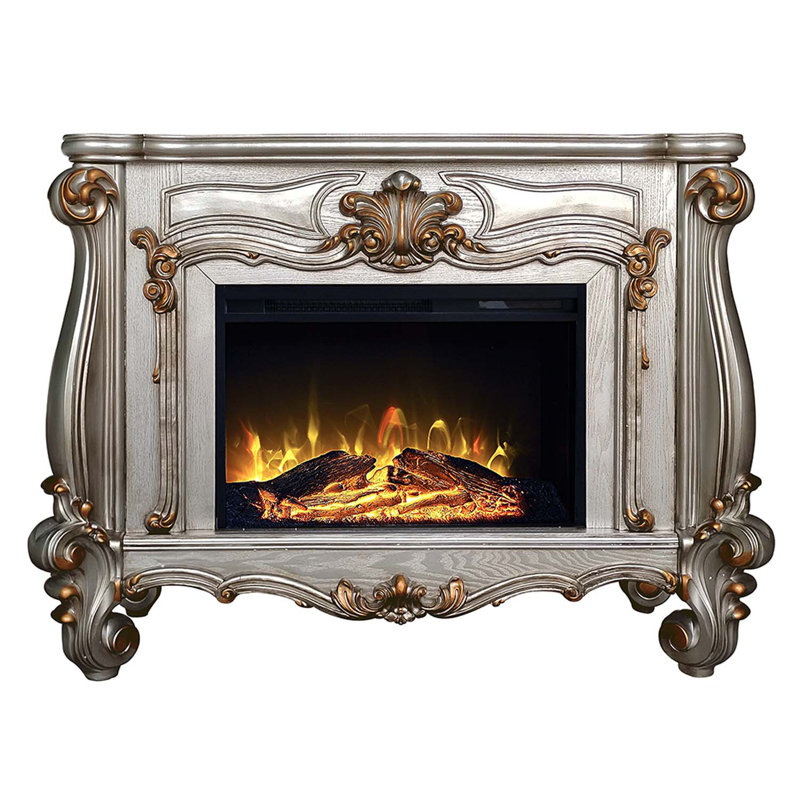 Versailles 47" Fireplace, Antique Platinum Finish, Antique Platinum