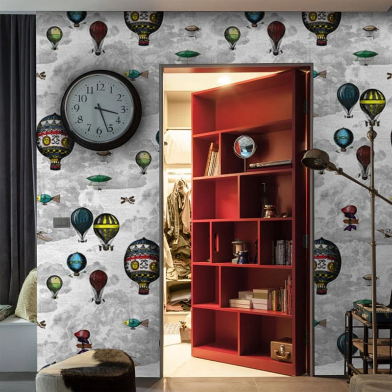 Allain Vintage Hot Air Balloon Wallpaper