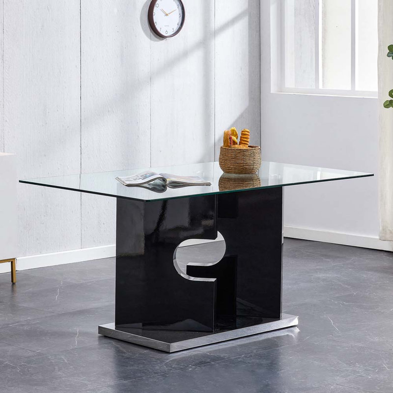 Grande table de salle à manger Donti, Noir