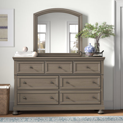 Commode double 7 tiroirs avec miroir Austinburg