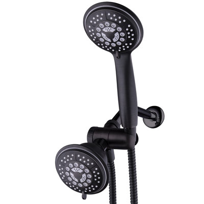24-Function Dual Shower System – 4" High-Pressure Rainfall & Handheld Combo With Stainless Steel Hose & Patented 3-Way Diverter