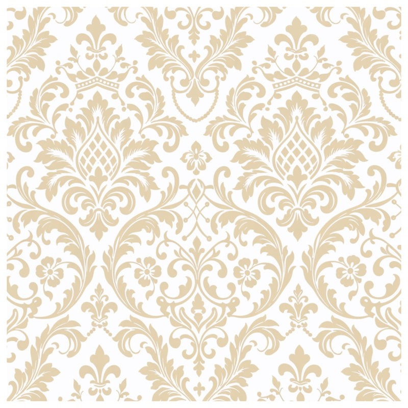 Intricate Beige Damask Comforter, King