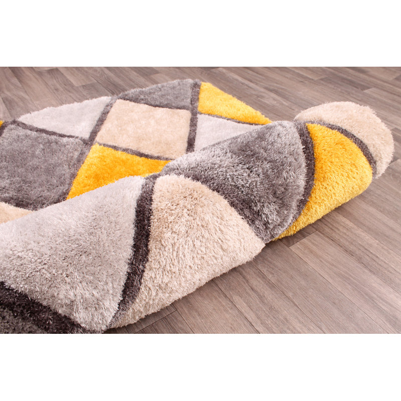 Oktan   Geometric Hand Woven Area Rug, Rectangle 60 x 110cm