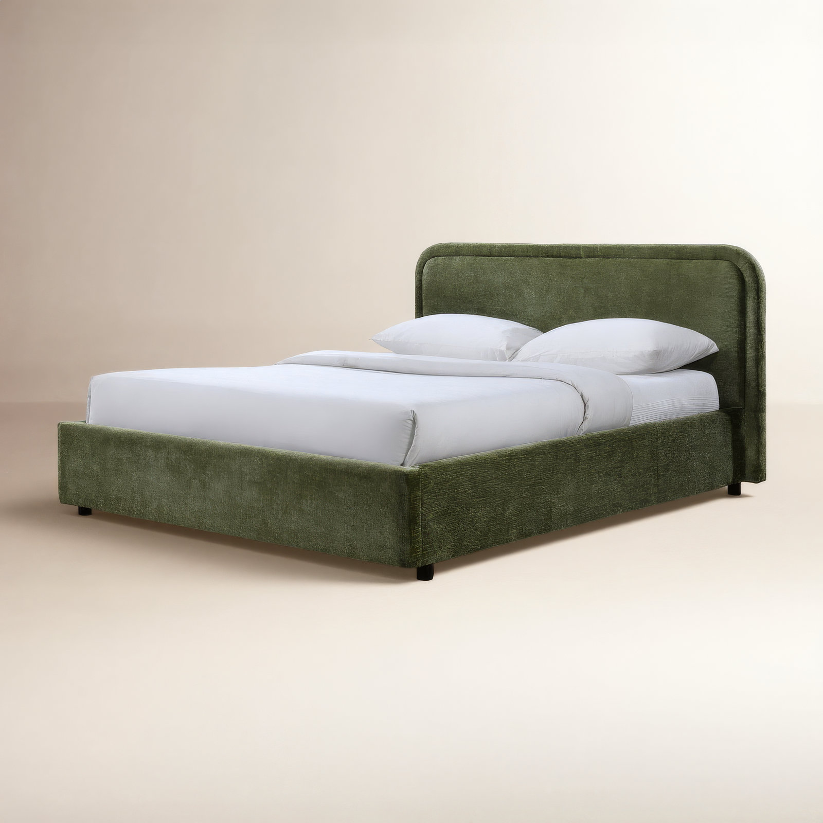 Baneza Platform Bed, Queen, Moss Green