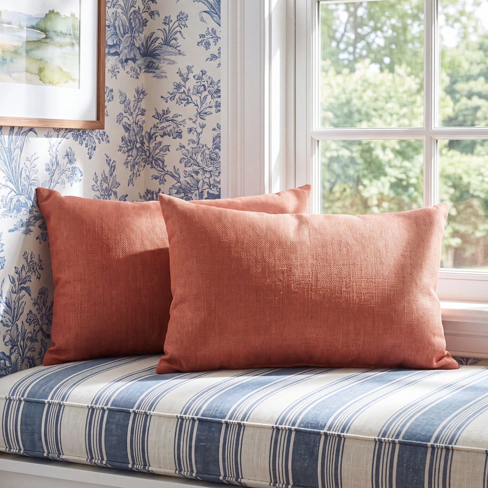 Sunbrella® Throw Pillow, Orange, 12" H x 18" W