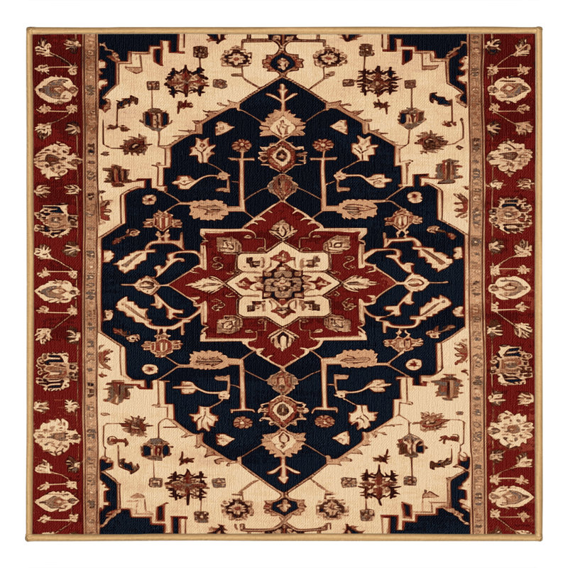 Tapis brun lavable à la machine, Carré 5 pi